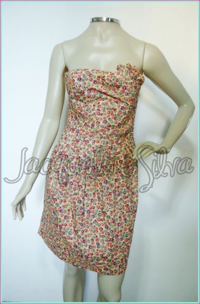 Vestido floral sem alça COD1233