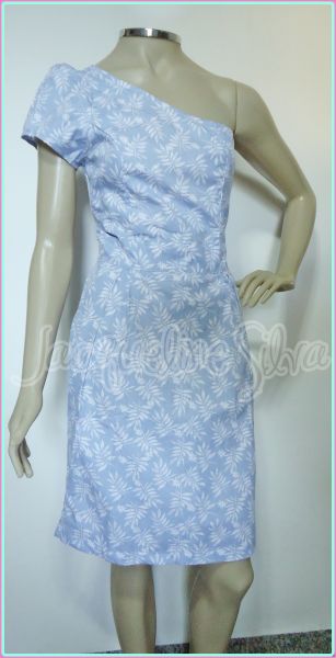 Vestido um ombro floral COD1423